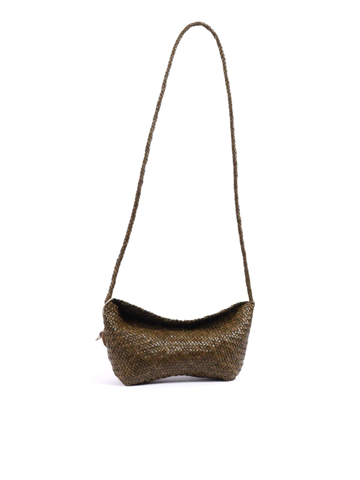 Dragon Diffusion Corsina Diagonal Weave Shoulder Bag - Green - Image 1 of 3