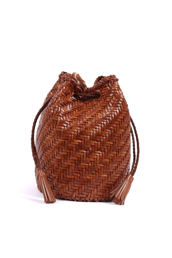 Dragon Diffusion Pompom Double Jump Shoulder Bag - Camel