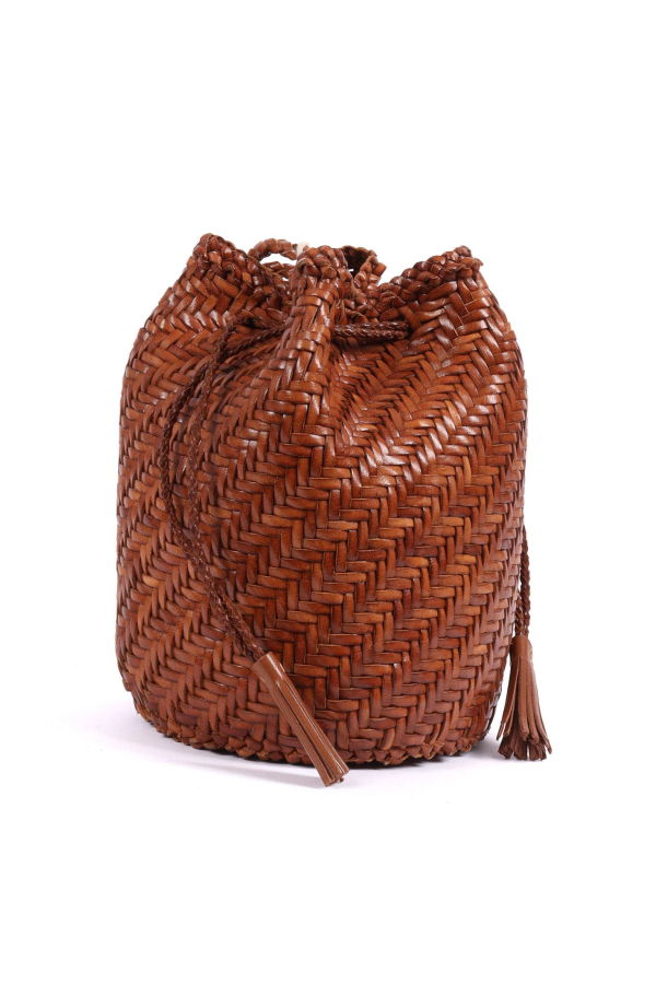 Dragon Diffusion Pompom Double Jump Shoulder Bag - Camel