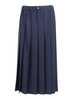 Fabiana Filippi Tech Wool Pleated Skirt With Elastic Waistband - Blue - Thumbnail 1