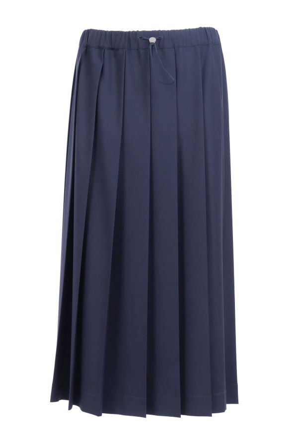 Fabiana Filippi Tech Wool Pleated Skirt With Elastic Waistband - Blue