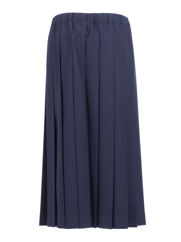 Fabiana Filippi Tech Wool Pleated Skirt With Elastic Waistband - Blue