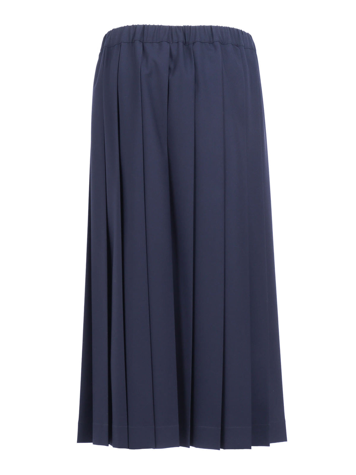 Fabiana Filippi Tech Wool Pleated Skirt With Elastic Waistband - Blue - Image 2 of 3