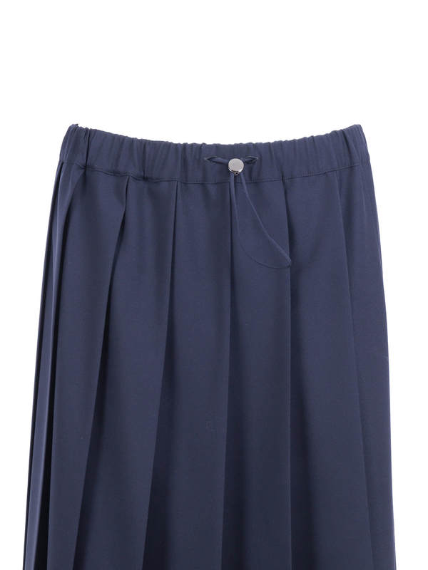 Fabiana Filippi Tech Wool Pleated Skirt With Elastic Waistband - Blue