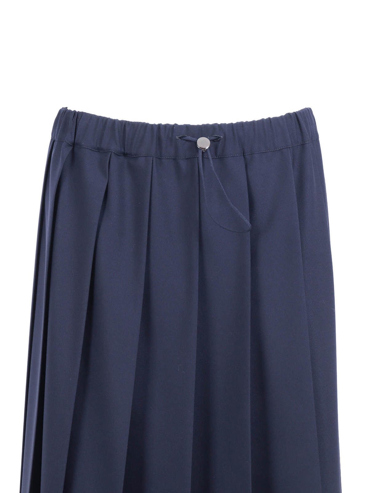 Fabiana Filippi Tech Wool Pleated Skirt With Elastic Waistband - Blue - Image 3 of 3