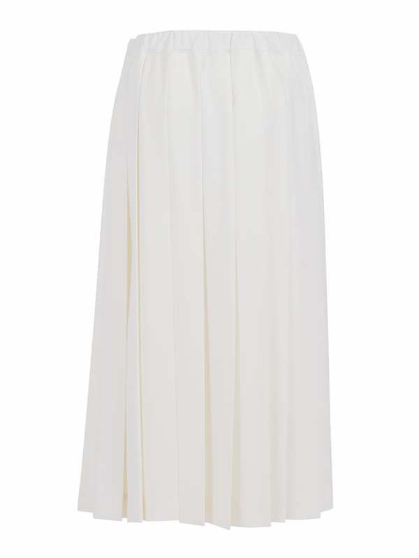 Fabiana Filippi Tech Wool Pleated Skirt With Elastic Waistband - White