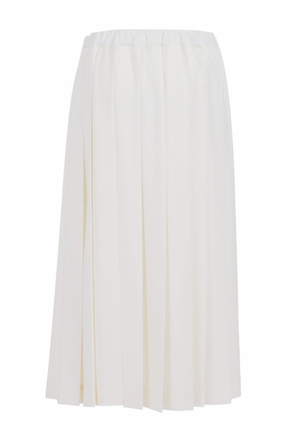 Fabiana Filippi Tech Wool Pleated Skirt With Elastic Waistband - White