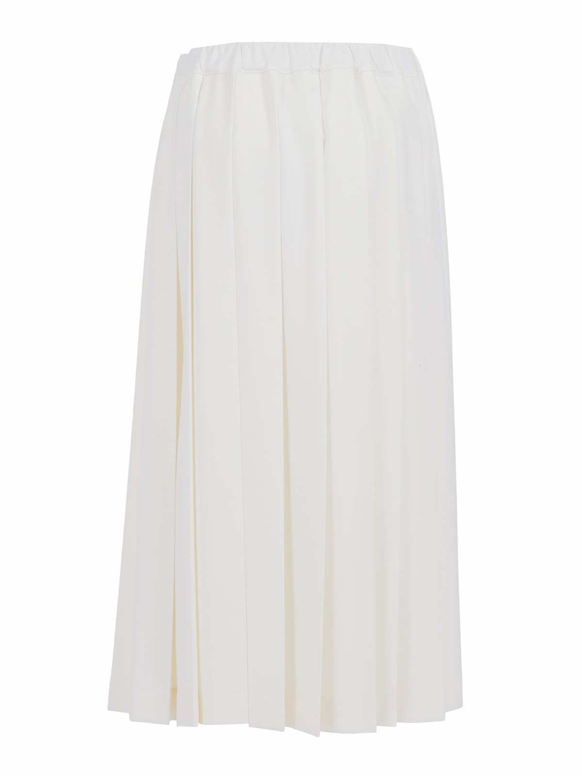 Fabiana Filippi Tech Wool Pleated Skirt With Elastic Waistband - White - Image 2 of 3