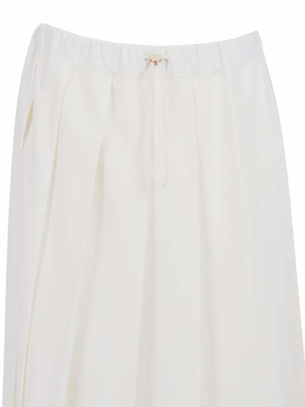 Fabiana Filippi Tech Wool Pleated Skirt With Elastic Waistband - White
