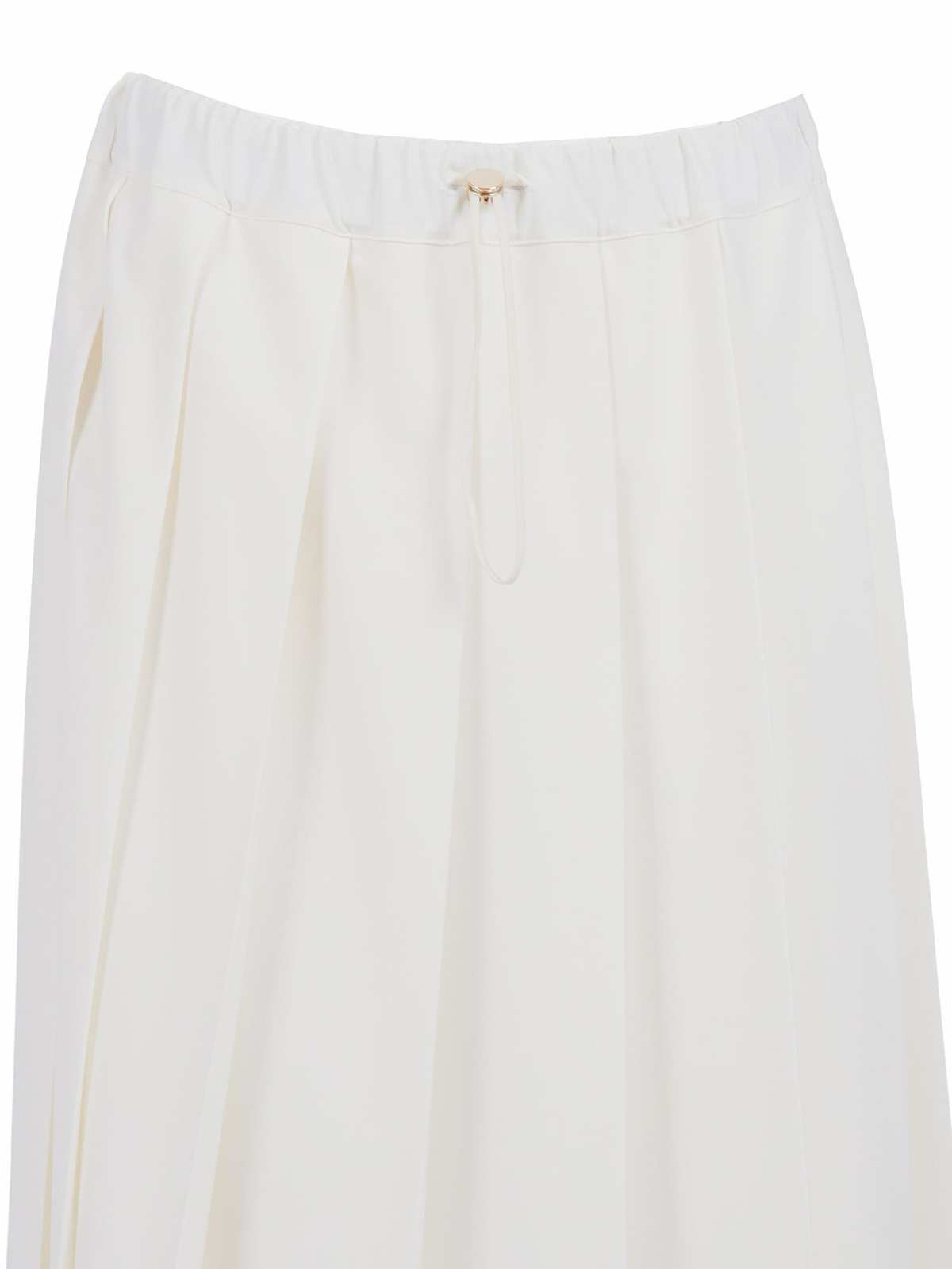 Fabiana Filippi Tech Wool Pleated Skirt With Elastic Waistband - White - Image 3 of 3