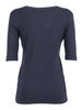 Fabiana Filippi Ribbed Cotton Jersey U Neck Filo Diamante T-Shirt - Blue - Thumbnail 2