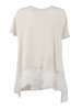 Fabiana Filippi Crepe De Chine Short Sleeve Top With Lace Bottom Band Blouse - White - Thumbnail 1