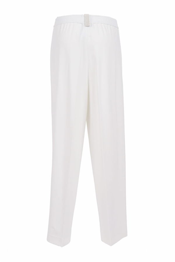 Fabiana Filippi Milano Stitch Jersey Wide Leg Trousers - White