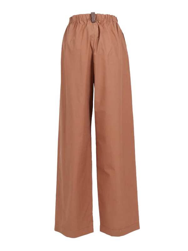 Fabiana Filippi Poplin Pijama Trousers With Elastic Waistband Pants - Beige
