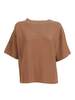 Fabiana Filippi Lurex Cotton Wool Boatneck Short Sleeve Sweater - Beige - Thumbnail 1