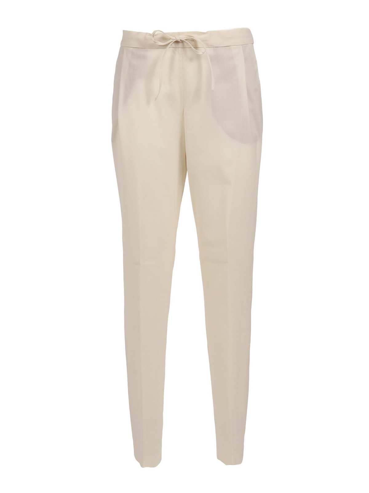 Fabiana Filippi Bistretch Wool Pleated Jogging Trousers with Filo Diamante Pants - White - Image 1 of 3