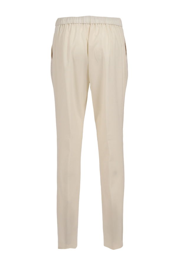 Fabiana Filippi Bistretch Wool Pleated Jogging Trousers with Filo Diamante Pants - White