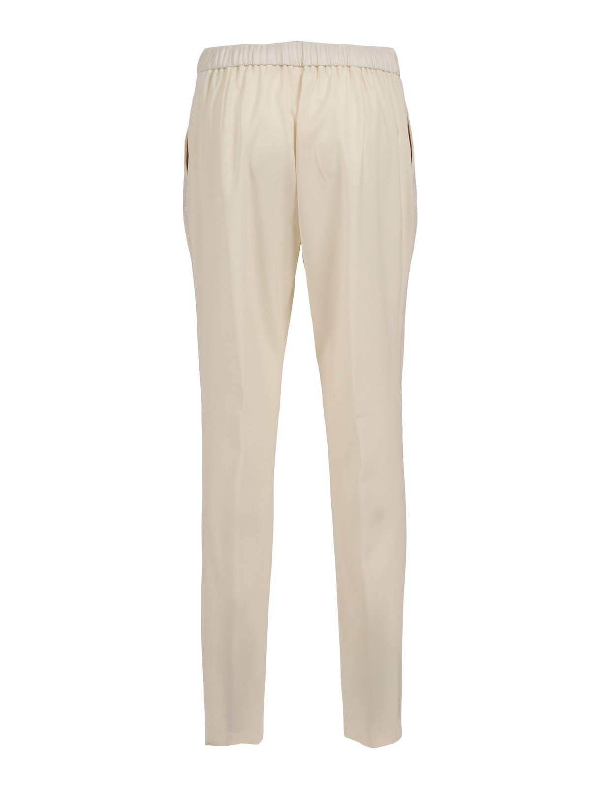 Fabiana Filippi Bistretch Wool Pleated Jogging Trousers with Filo Diamante Pants - White - Image 2 of 3