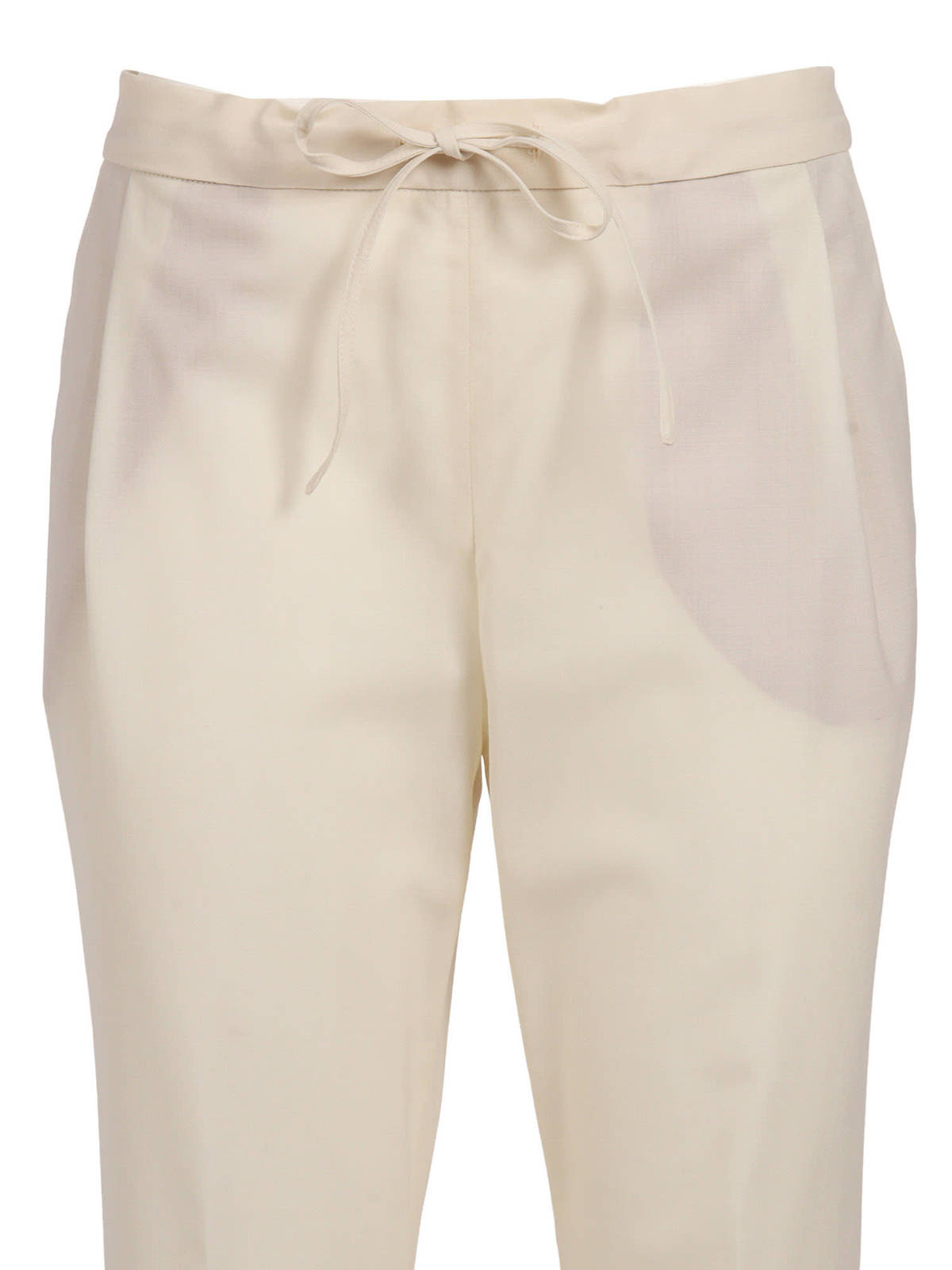 Fabiana Filippi Bistretch Wool Pleated Jogging Trousers with Filo Diamante Pants - White - Image 3 of 3