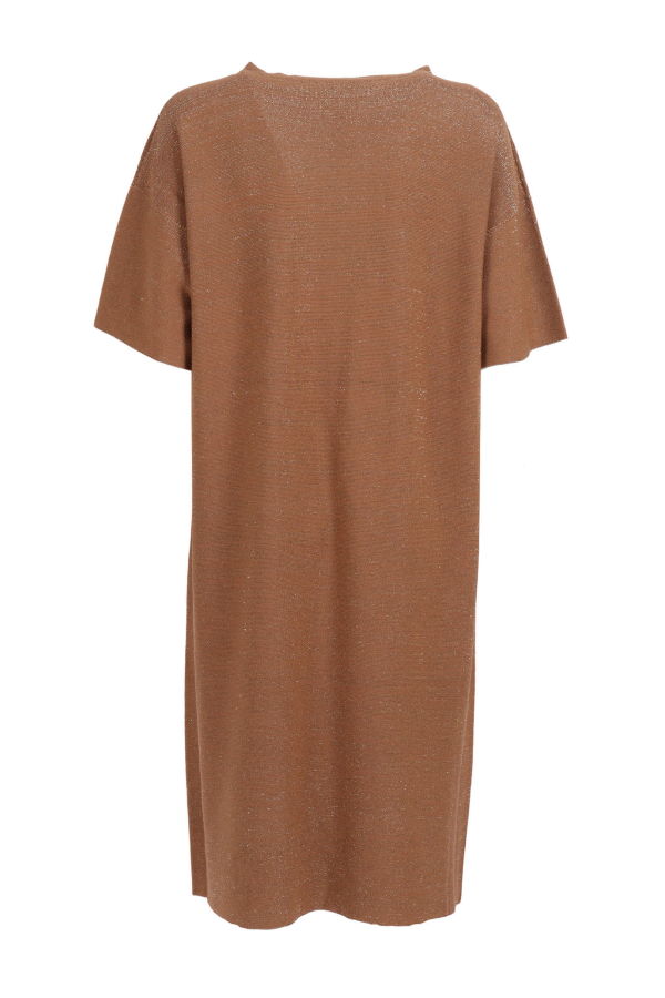 Fabiana Filippi Lurex Cotton Wool Sack Knit Dress - Beige