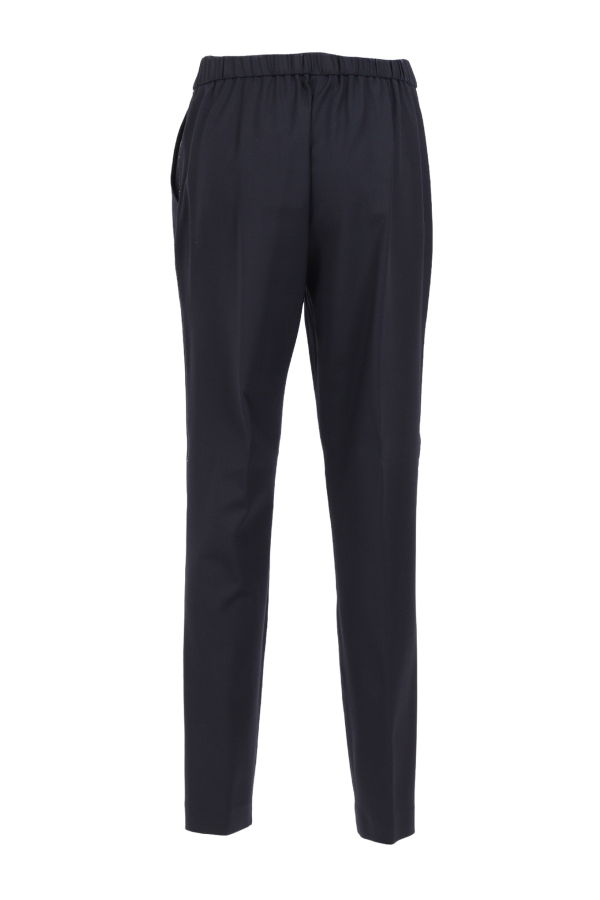 Fabiana Filippi Bistretch Wool Pleated Jogging Trousers With Filo Diamante Pants - Blue