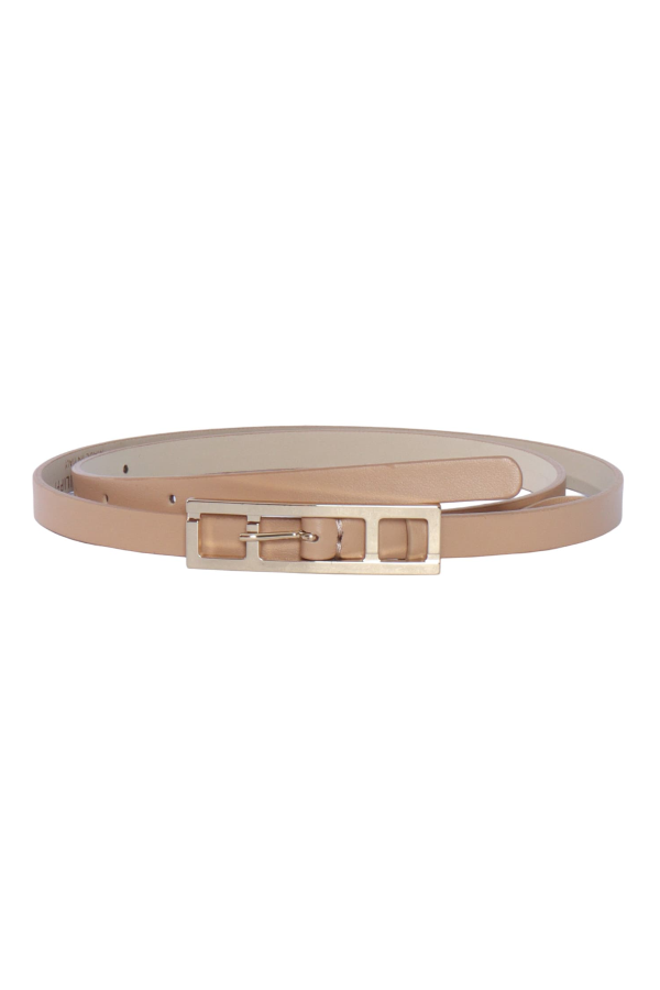 Fabiana Filippi Leather Belt With Logo Buckle - Beige