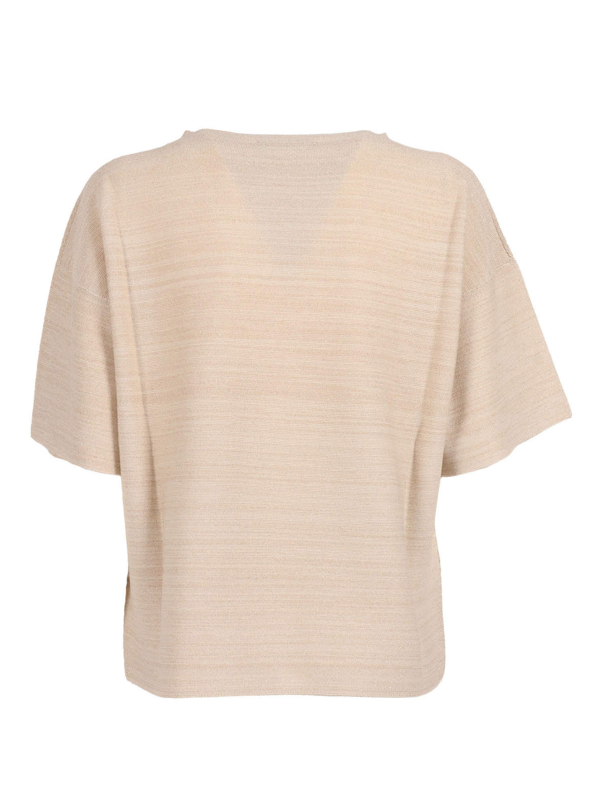 Fabiana Filippi Lurex Cotton Wool Boatneck Short Sleeve Sweater - White - Image 2 of 3