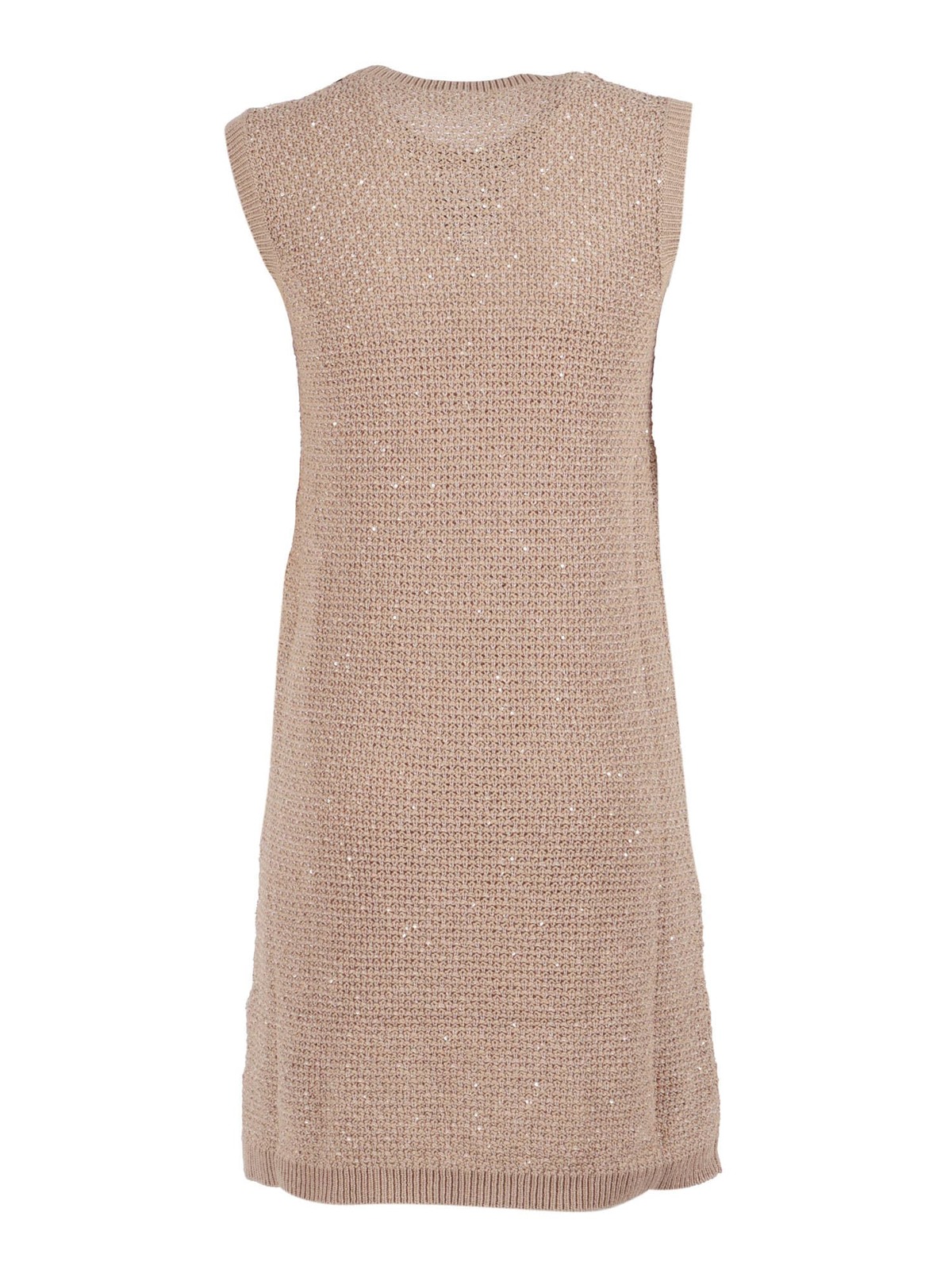 Fabiana Filippi Sequin Diamond Stitch Knit Dress - Beige - Image 2 of 3