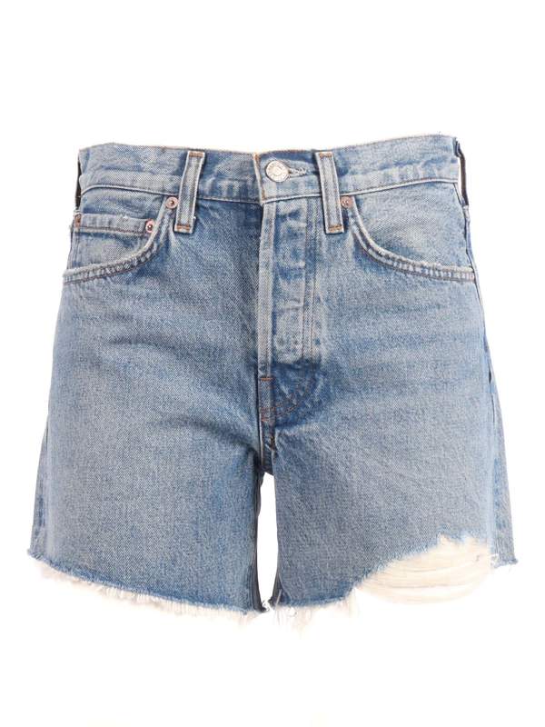 AGOLDE Parker Long Loose Fit Vintage Shorts - Blue AGOLDE Parker Long Loose Fit Vintage Shorts - Blue
