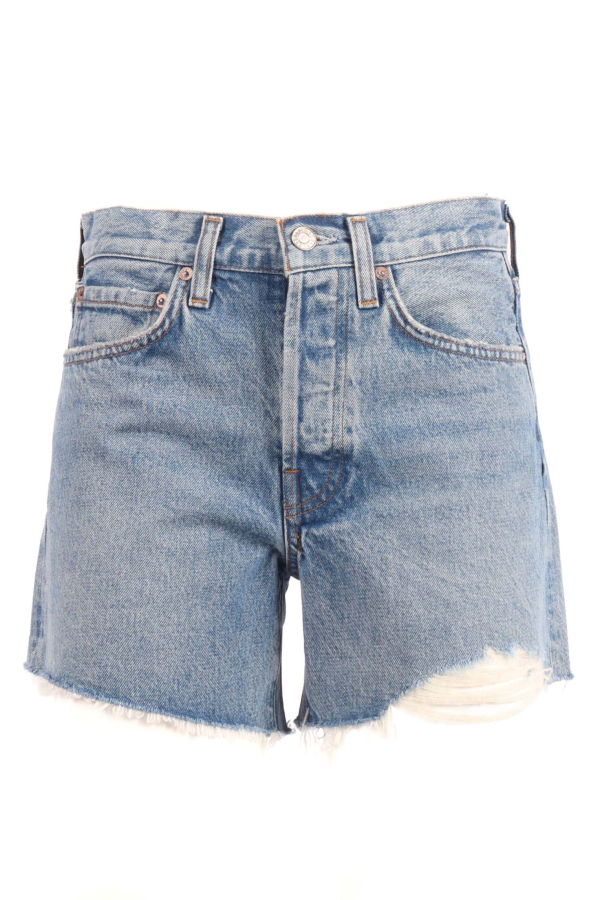 AGOLDE Parker Long Loose Fit Vintage Shorts - Blue