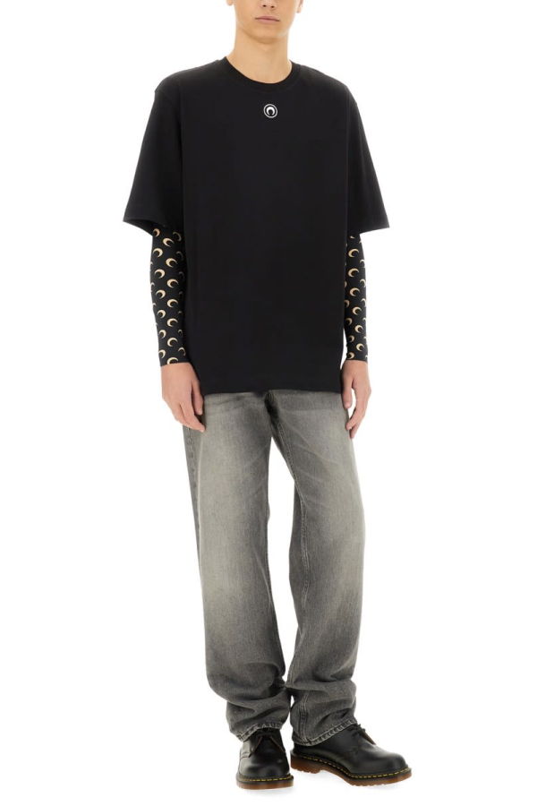MARINE SERRE T-Shirt In Jersey Tee - Black