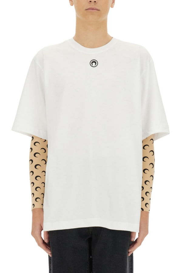 MARINE SERRE T-Shirt In Jersey - White