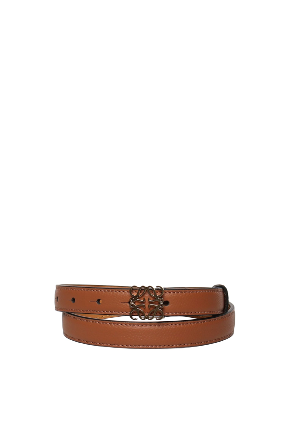 LOEWE Anagram Calfskin Belt - Tan/Gold