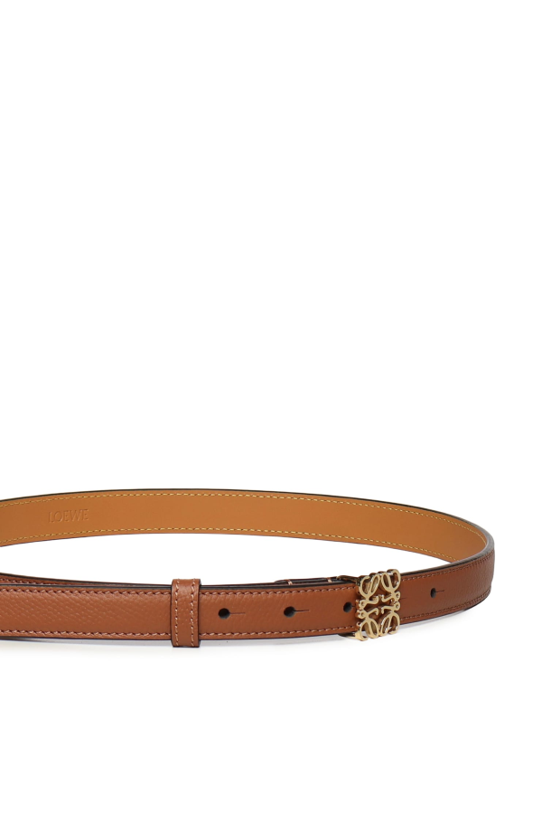 LOEWE Anagram Calfskin Belt - Tan/Gold