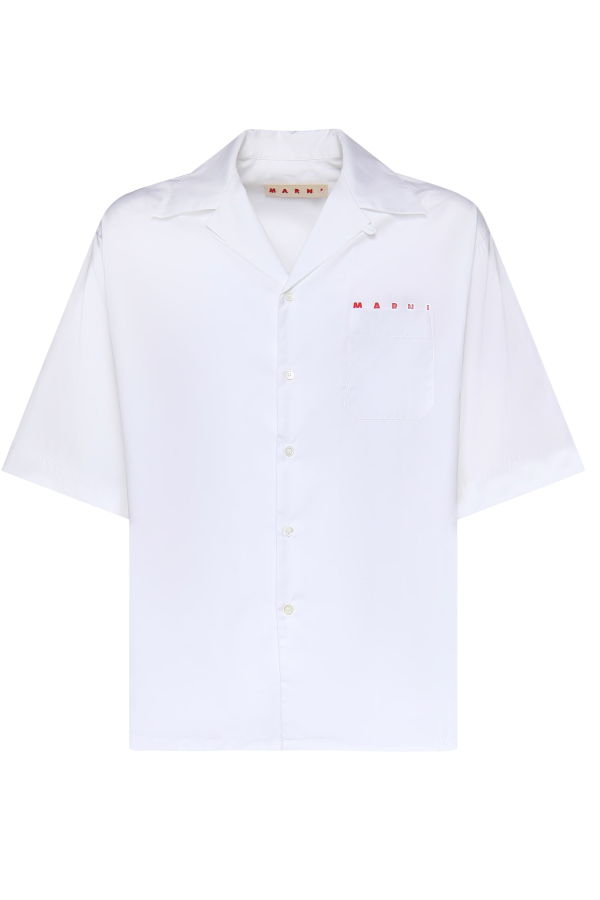 Marni Cotton Shirt With Logo Shirt - White
