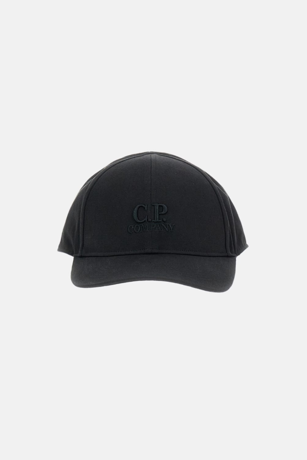 C.P. Company Gabardine Logo Cap - Black