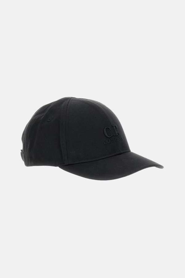 C.P. Company Gabardine Logo Cap - Black