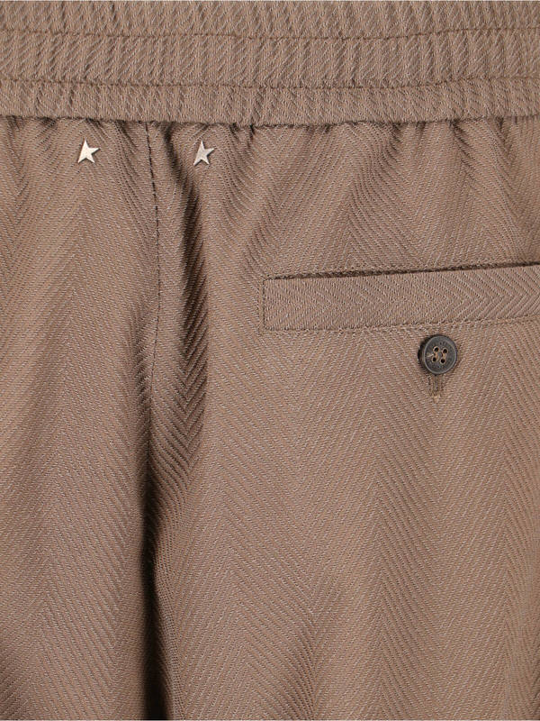Golden Goose Virgin Wool Track Pants - Taupe