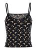 MARINE SERRE Moon Printed Jersey Straps Top - Black - Thumbnail 1