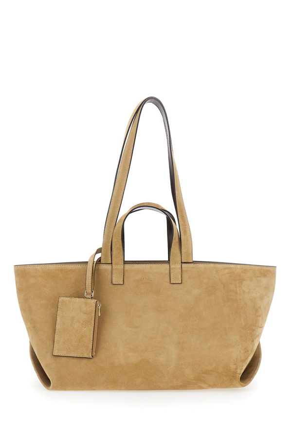 A.P.C. Le Drummer Suede And Smooth Leather Tote - Beige