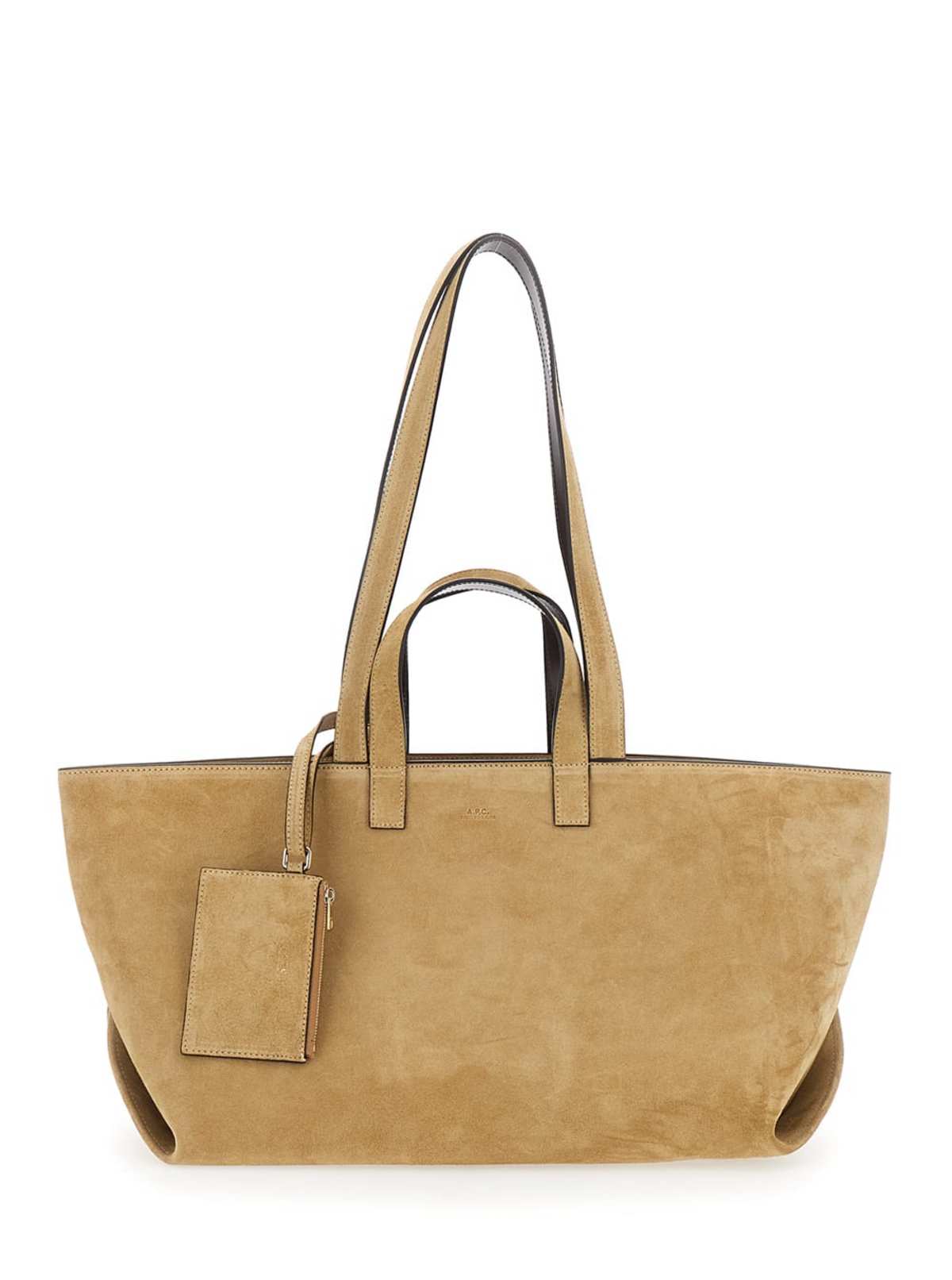 A.P.C. Le Drummer Suede And Smooth Leather Tote - Beige - Image 1 of 3