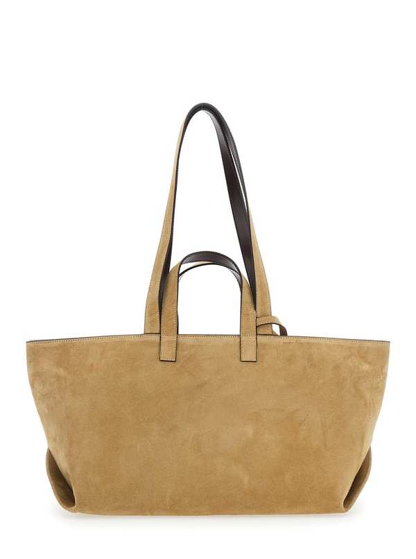 A.P.C. Le Drummer Suede And Smooth Leather Tote - Beige