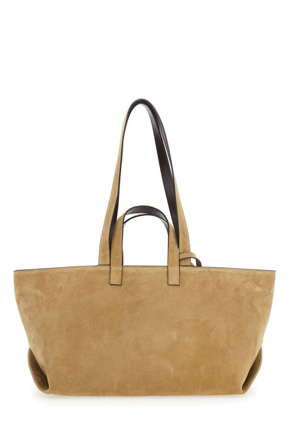 A.P.C. Le Drummer Suede And Smooth Leather Tote - Beige