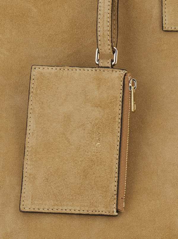 A.P.C. Le Drummer Suede And Smooth Leather Tote - Beige