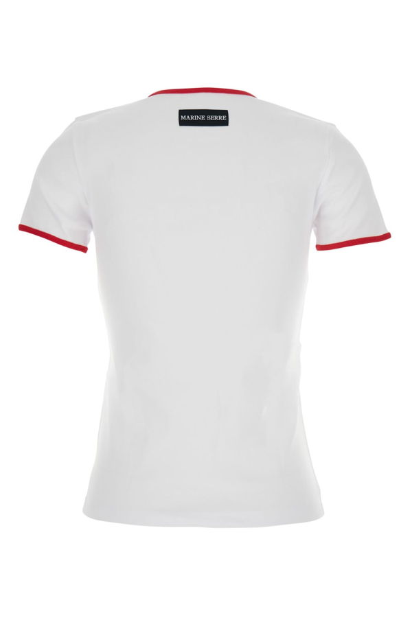 MARINE SERRE Moon Logo Bicolor Jersey SS T-Shirt - White