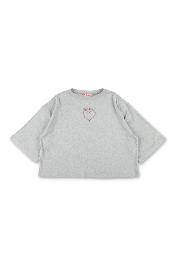 KIDS Marni Girls Cropped T-Shirt - Gray