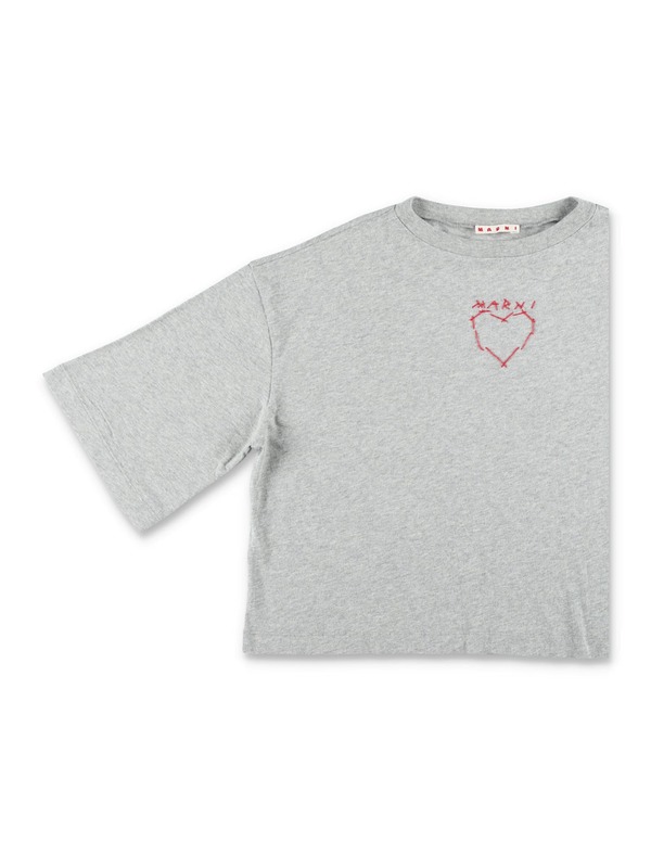 KIDS Marni Girls Cropped T-Shirt - Gray