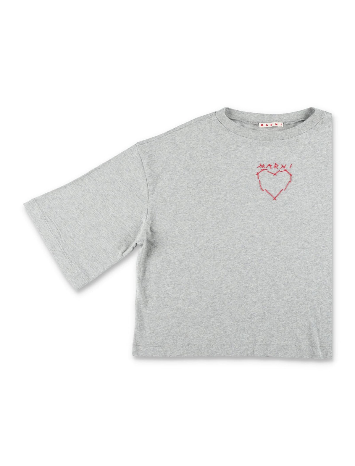 KIDS Marni Girls Cropped T-Shirt - Gray - Image 2 of 3