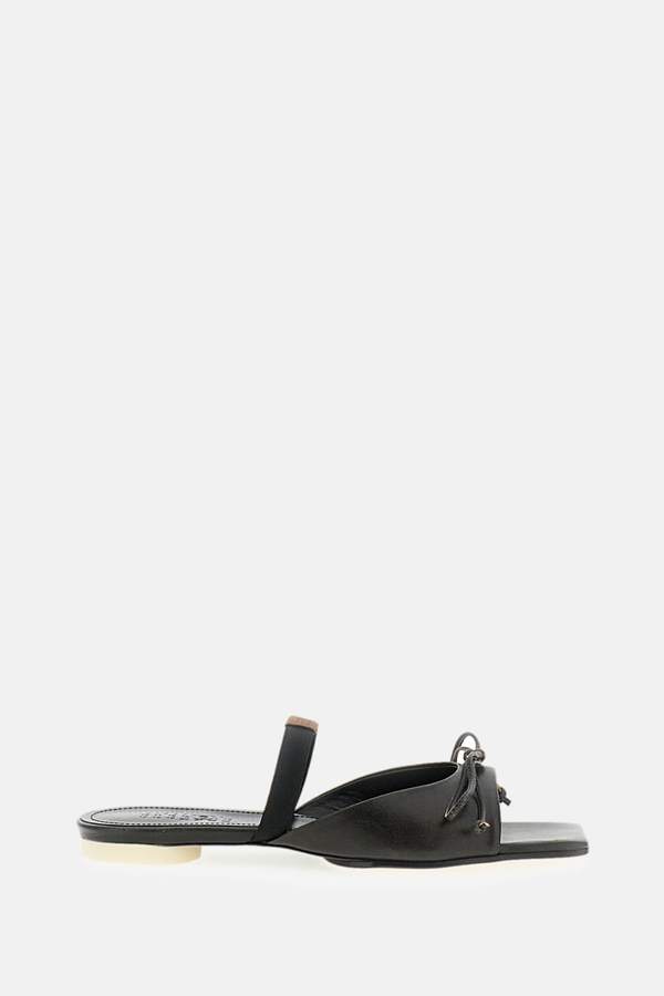 MM6 Maison Margiela Slingback Sandals With Bow Detail - Black