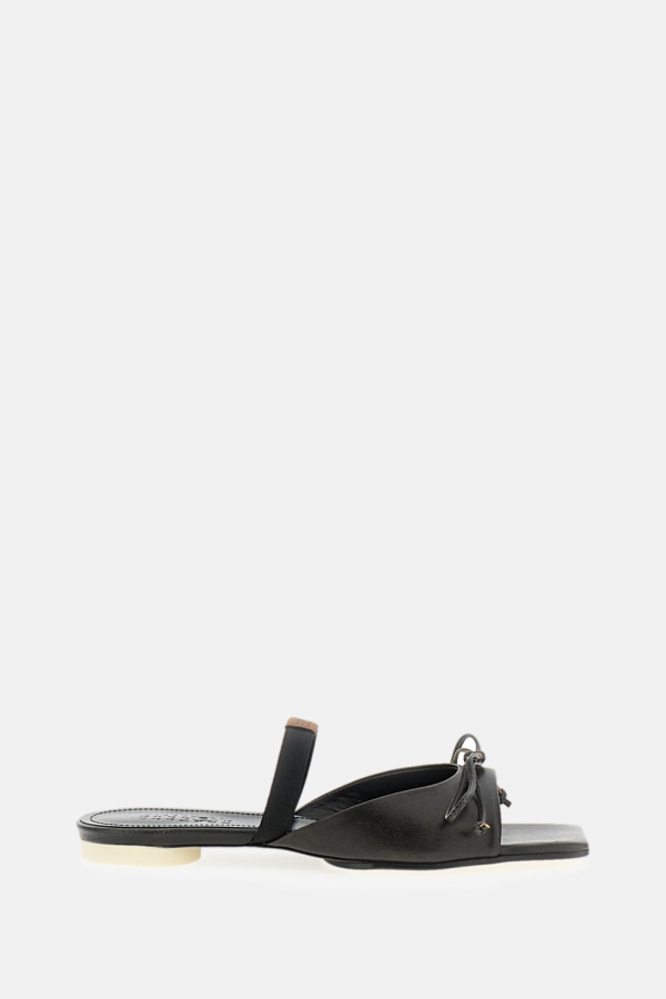 MM6 Maison Margiela Slingback Sandals With Bow Detail - Black